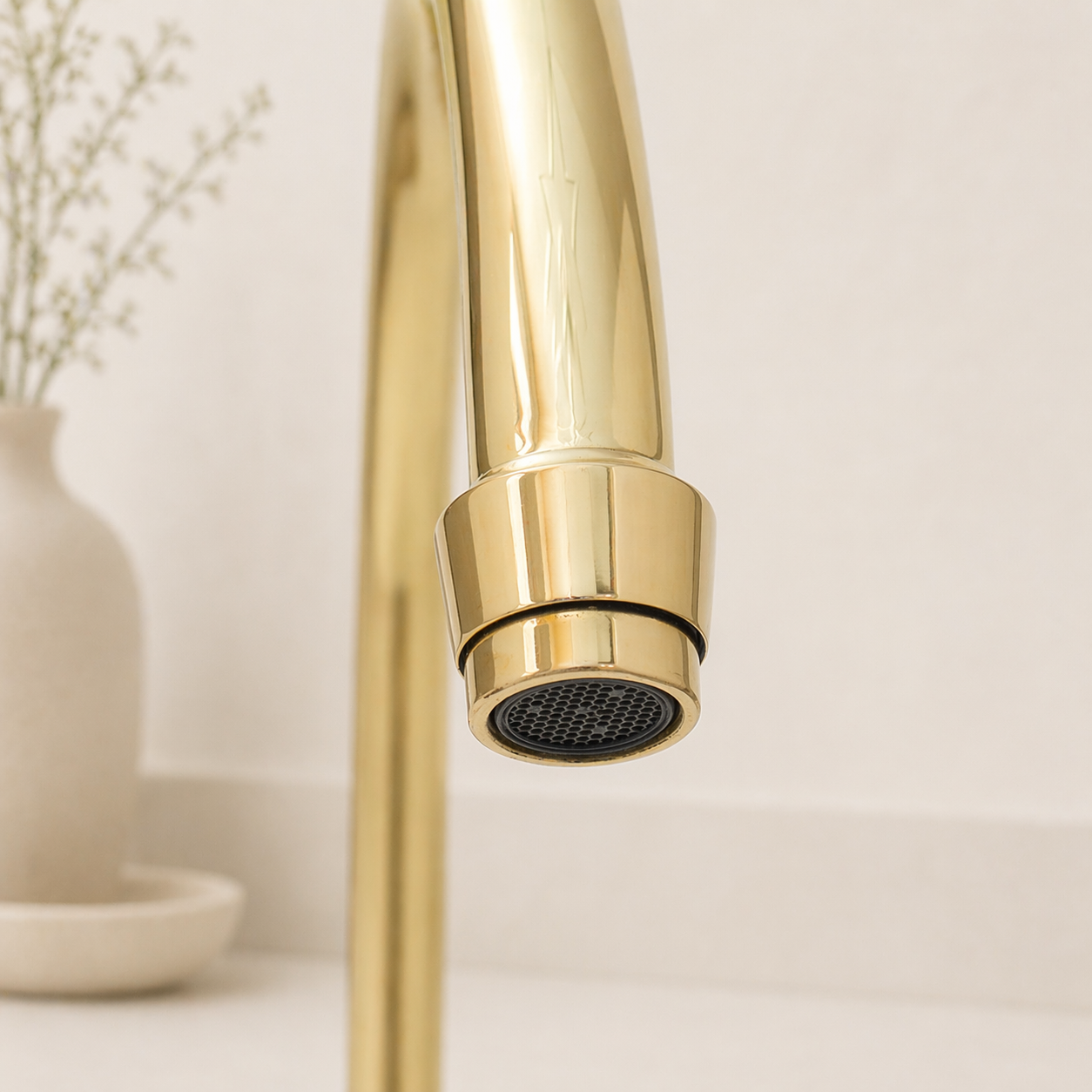 Unlacquered Brass Bridge Kitchen Faucet with Simple Cross Handles