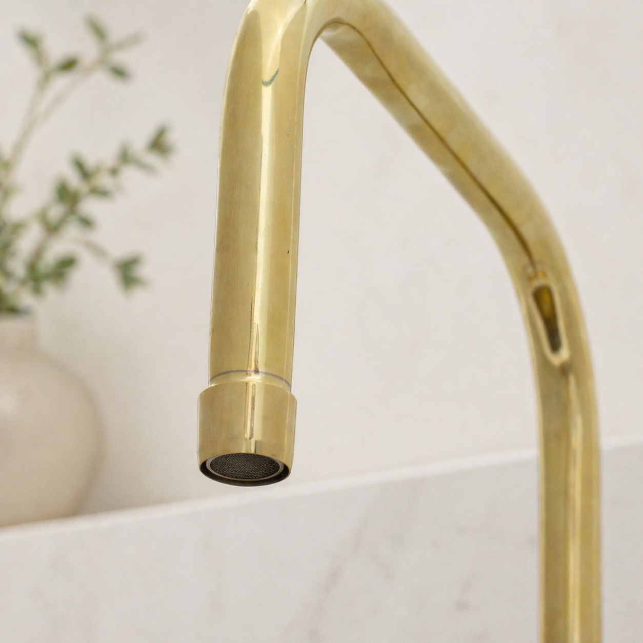 Traditional Brass Bridge Kitchen Faucet with Square Spout – 2-Hole Deck Mount